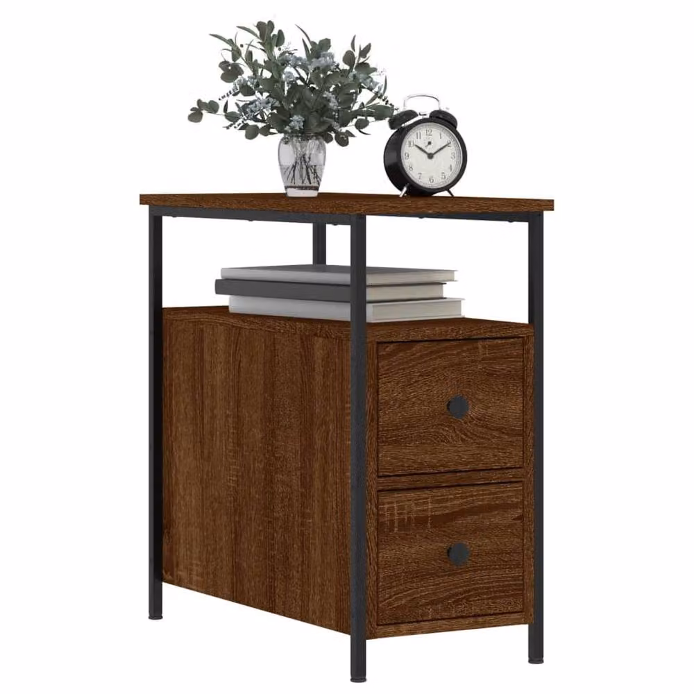 Berkfield Home Set of 2 Brown Oak Bedside Cabinets, W/D/H: 30 x 60 x 60 cm – 2