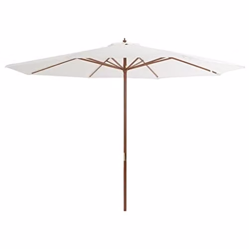 vidaXL Garden Parasol with Wooden Pole in Sand White