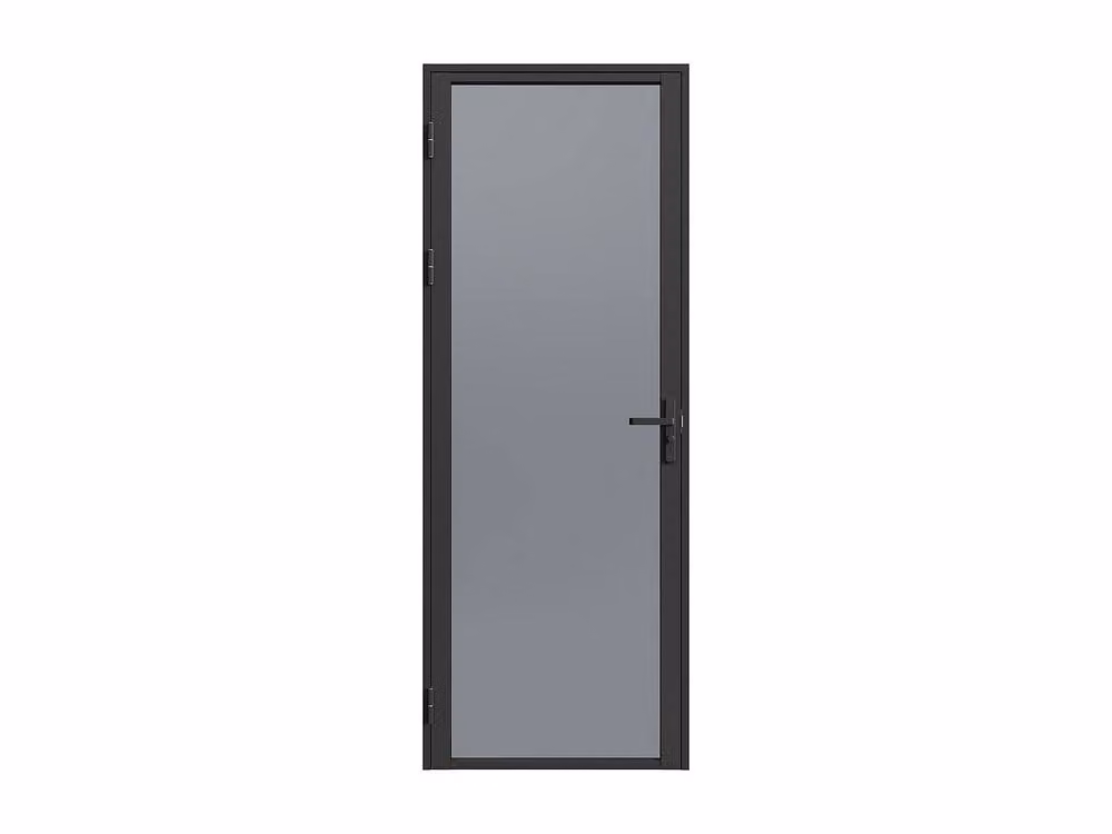 Loxton Reversible Modern Swing Door Unit in Black Aluminium and Glass, H: 204 cm x W: 83 cm – 3
