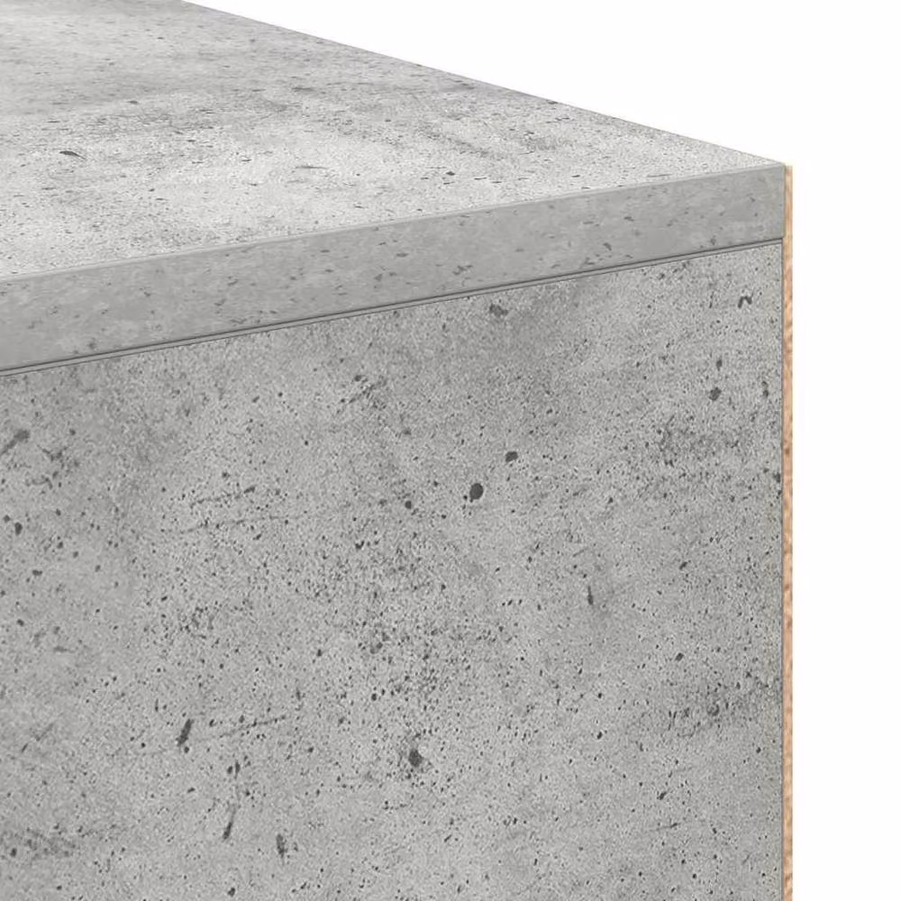 Berkfield Home Modern Writing Desk in Concrete Grey Wood Composite with Compact Storage – 4