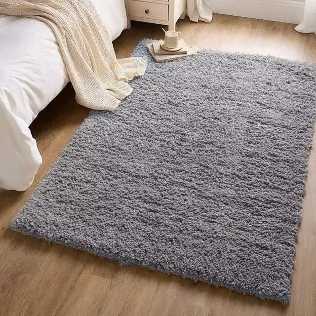 Kukoon Grey Shaggy Rug, Soft Fluffy Rectangular Area Mat, W: 80 cm, L: 150 cm