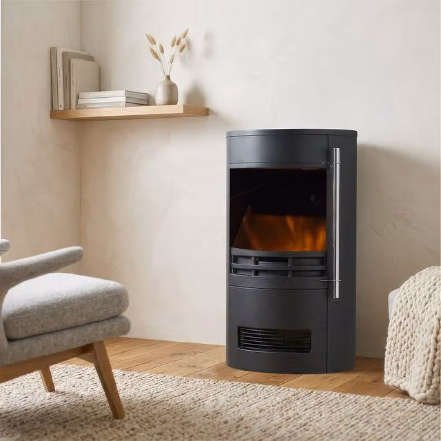 Sureflame Dunston Round Electric Stove in Black