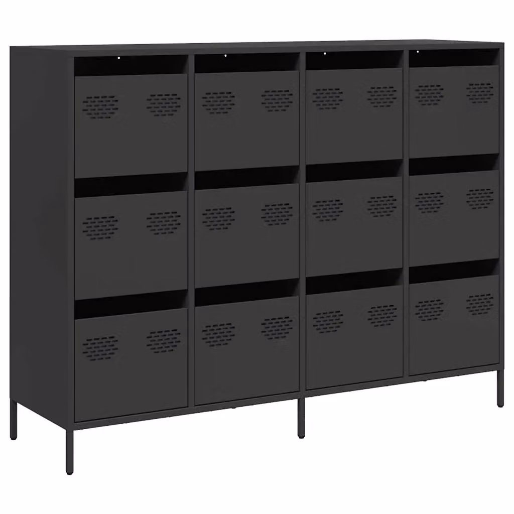 Berkfield Home Industrial Matt Black Metal Sideboard W/D/H: 135 x 39 x 103.5 cm – 2