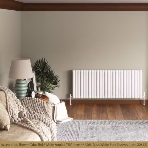 UK Radiators Omeara White Elliptical Tube Horizontal Designer Radiator, W: 150.8 cm, H: 60 cm – 2