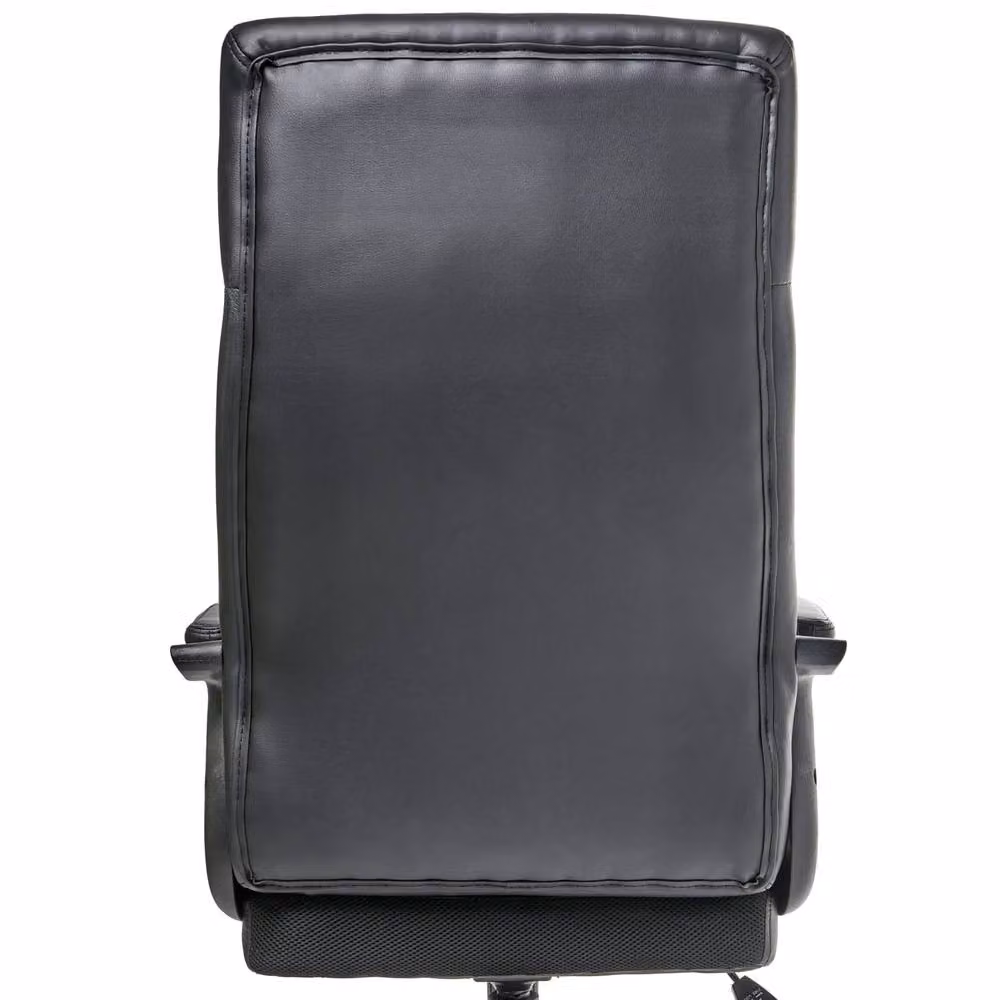 Wyld and Coco Executive Swivel Office Chair in Black Faux Leather with Headrest and Armrests – 4