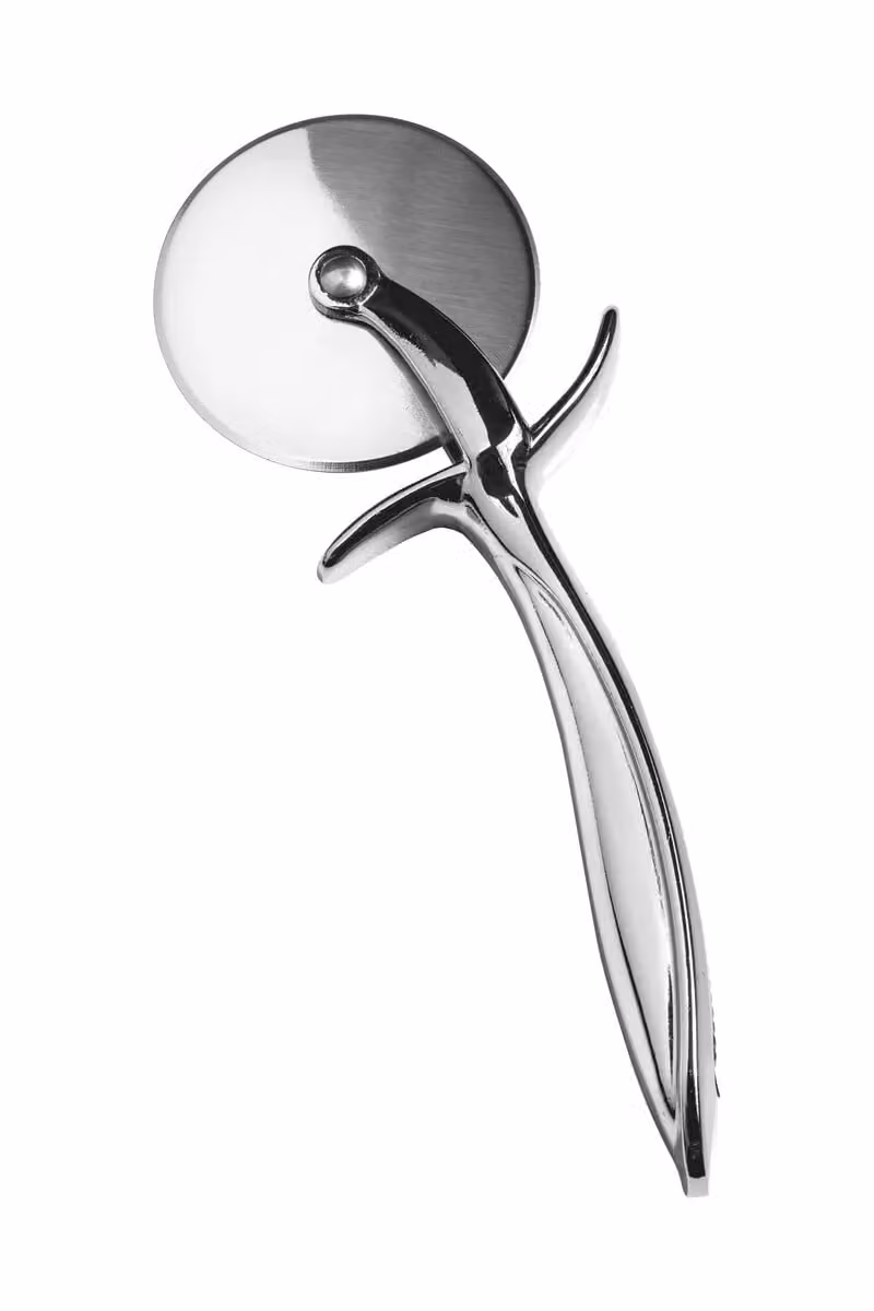 Orsina 12-Piece Shiny Gadget Round Pizza Cutter Set in Black and Silver with Cast Aluminium and Metal Construction – 2