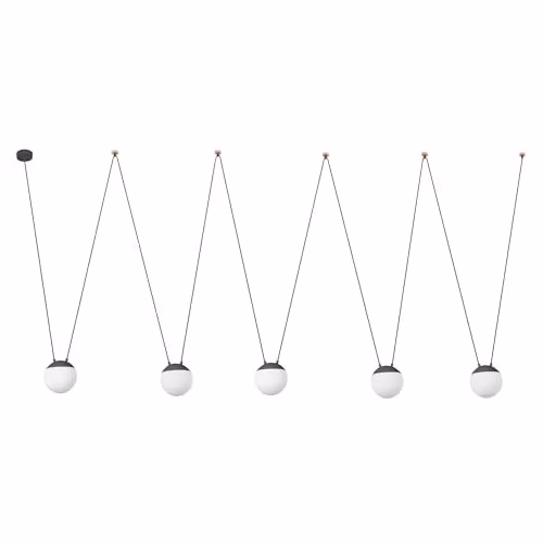 Netlighting Mine 5-Light Suspended Ceiling Pendant in Grey and Wood with E27 Bulbs – 1