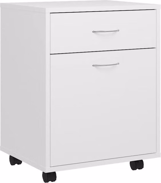 Berkfield Home Rolling Cabinet in White, W/D/H: 45 x 38 x 54 cm