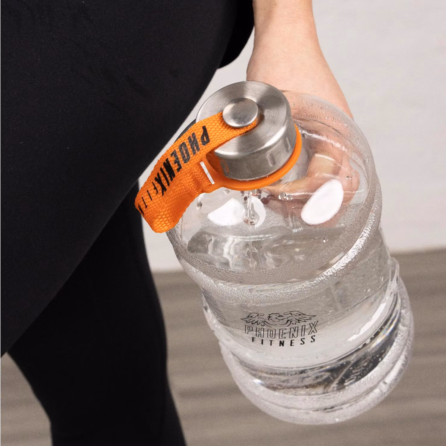 Phoenix Fitness 2L Leakproof Water Bottle with Carry Handle in Transparent – 3