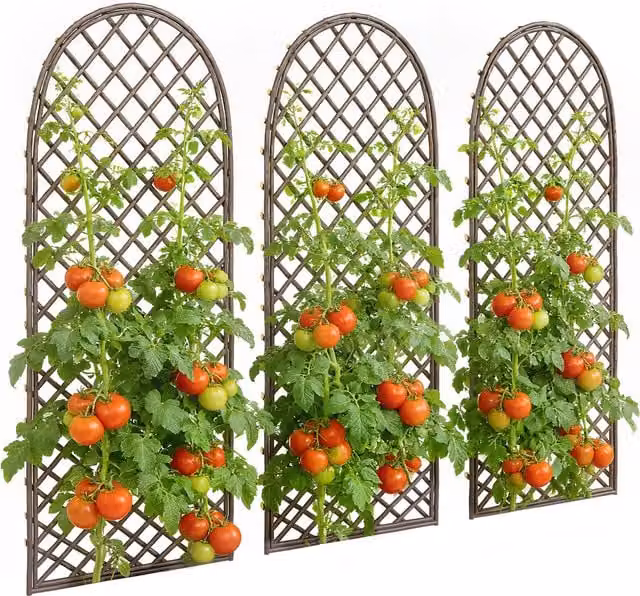 Outsunny Brown Rustic Wood Garden Trellis Support Panel