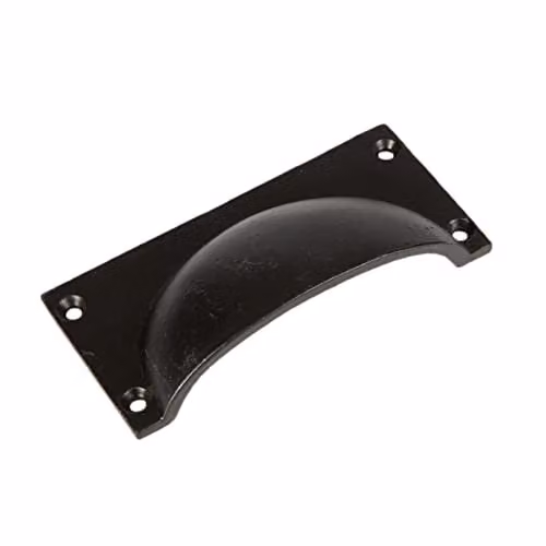 Hammer and Tongs Matt Black and Gold Rectangular Cabinet Drawer Pull Iron Handle with Screws