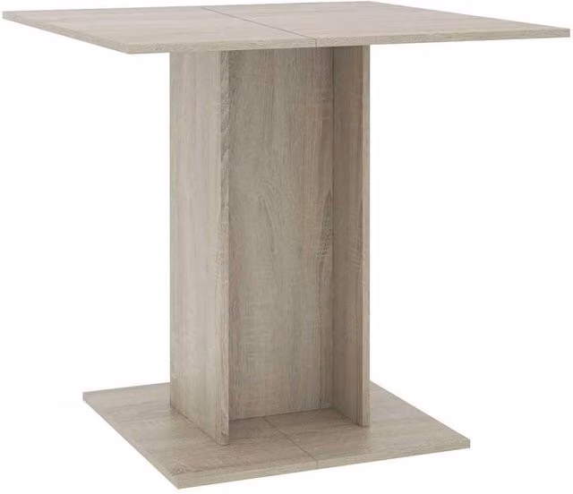 Berkfield Home Sonoma Oak Square Dining Table in Light Brown, W/D/H: 80 x 80 x 75 cm