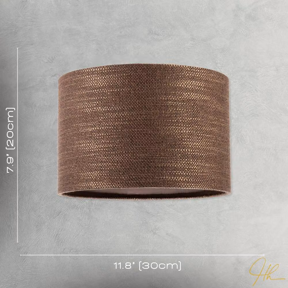 Happy Homewares Designer Bobbled and Textured Linen Lamp Shade in Chocolate Brown, Diameter: 30 cm – 5