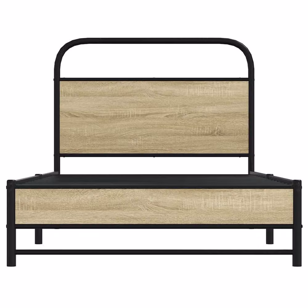 Berkfield Home Single Bed Frame in Sonoma Oak and Brown Engineered Wood, W/D/H: 90 x 190 cm – 3