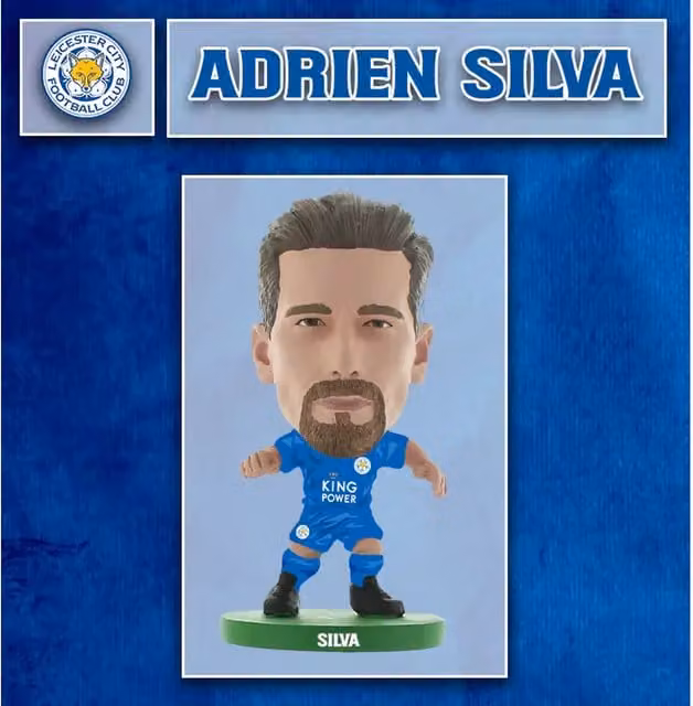 SoccerStarz Adrien Silva Leicester City Home Kit Classic Mini Figure, Blue, Height: 5 cm