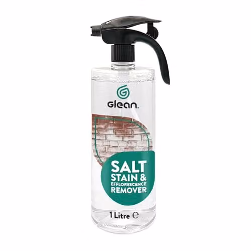 GLEAN Salt Stain and Efflorescence Remover, 1L, Transparent Brick and Stone Cleaner for Concrete and Walls – 1