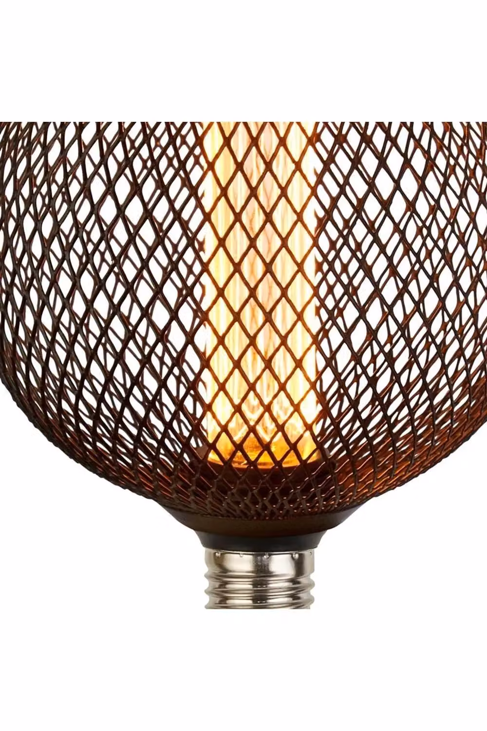 CGC Lighting Decorative Black Mesh Dimmable LED Globe Bulb, 1800K Ultra Warm White, E27 – 3
