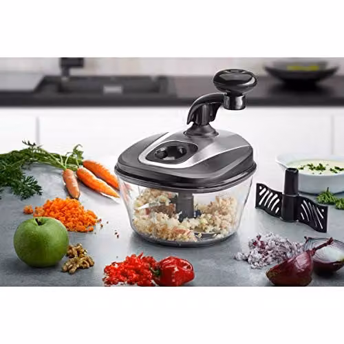 Gefu Multi Chopper Spino in Silver and Black with Multiple Blades and Non-Slip Base – 2
