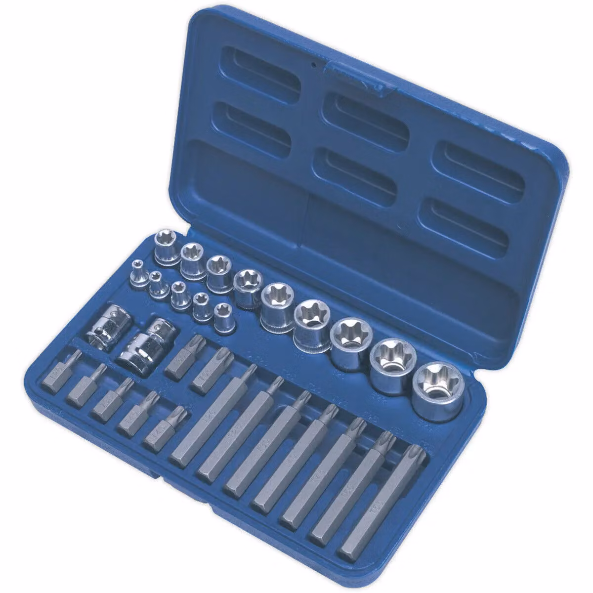 Loops 30pc TRX Star Socket and Hex Bit Set in Multicolour Chrome Vanadium and Stainless Steel – 2