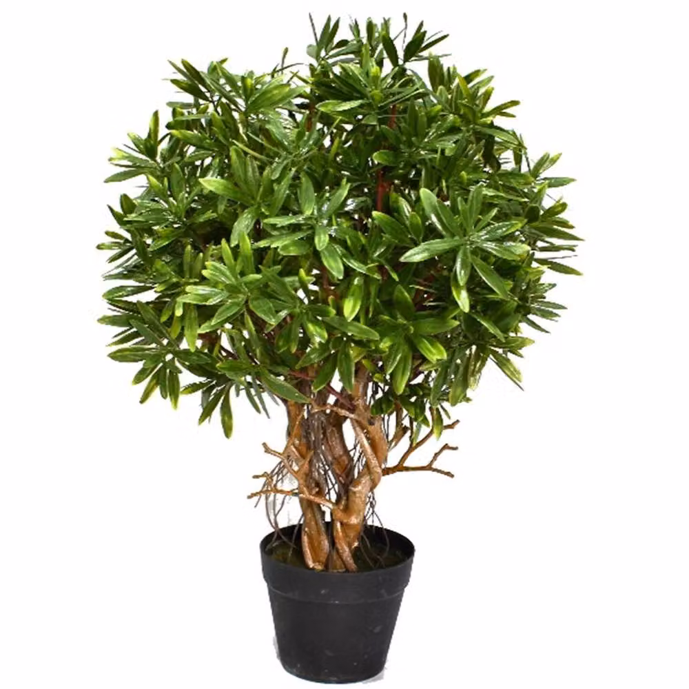 Leaf Premium Green Artificial Fire Retardant Mini Ficus Topiary Ball Potted Plant – 2