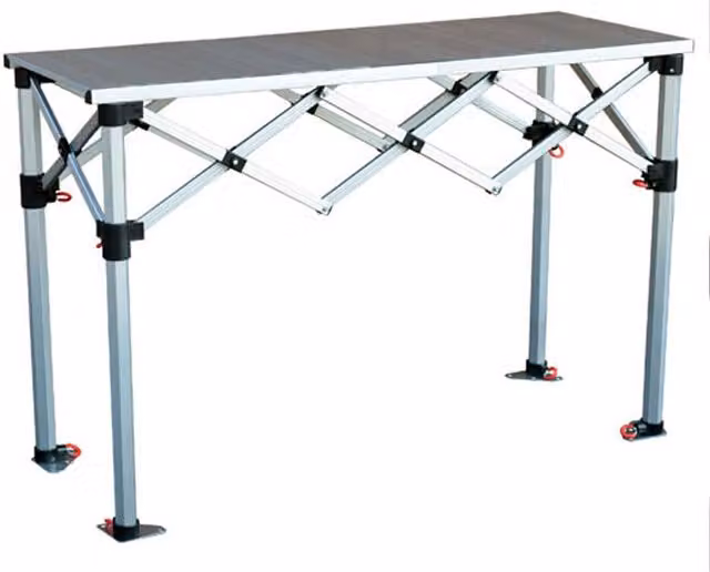 Instant Shelter Concertina Table with Aluminium Top in Silver