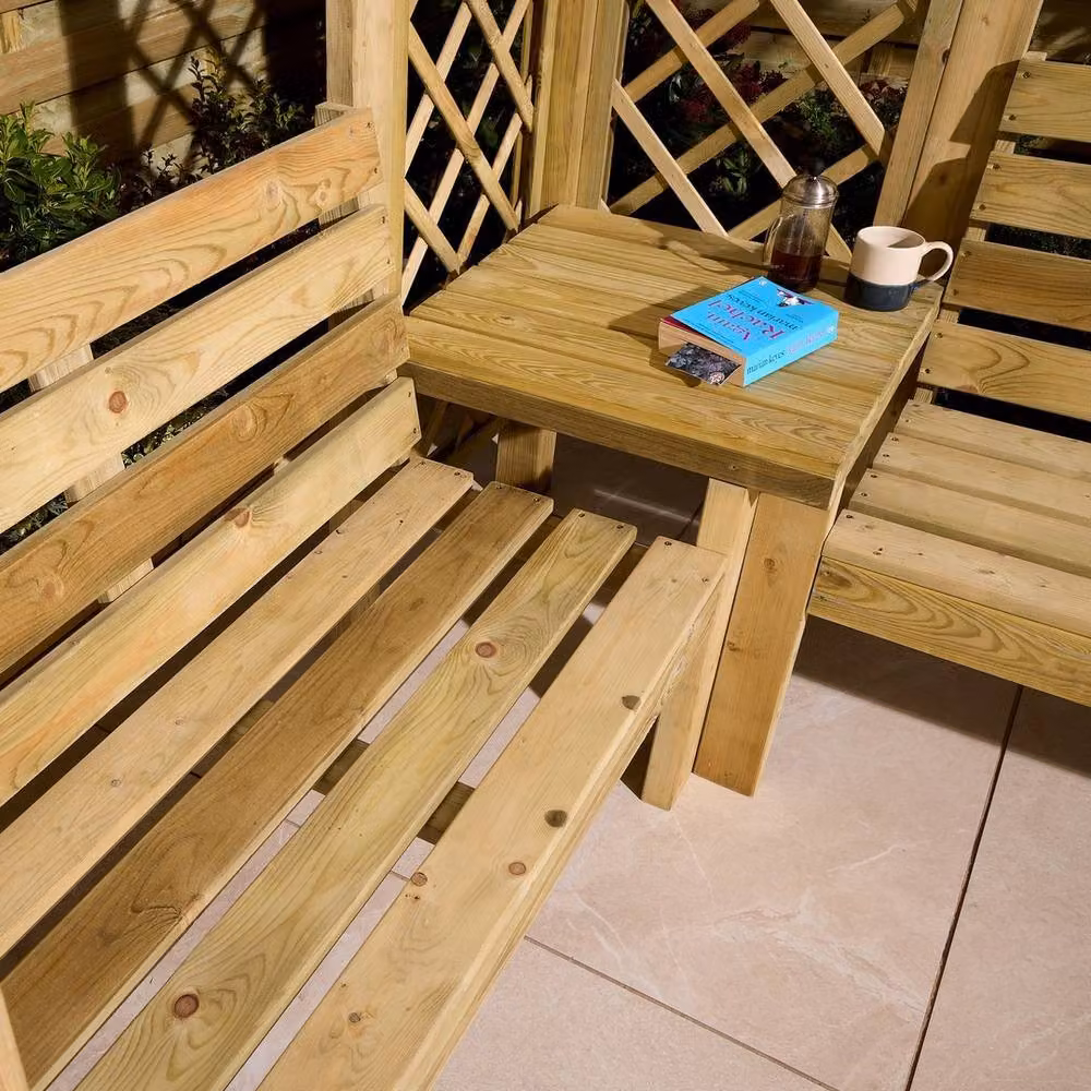 Rowlinsons Richmond Corner Arbour in Brown Timber W/D/H: 211 x 211 x 194 cm – 2