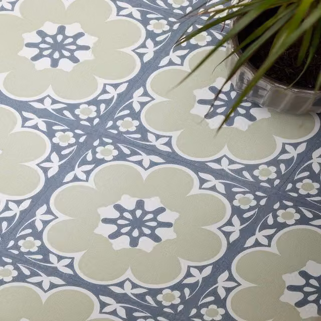 Floor Pops Daphne Sage Green Self Adhesive Vinyl Floor Tiles, Pack of 10 (0.93sqm), W/D/H: 30.48 x 30.48 x 0 cm – 1