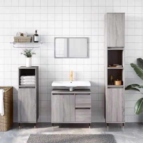 vidaXL Grey Sonoma Bathroom Cabinet W/D/H: 65 x 33 x 60 cm – 2