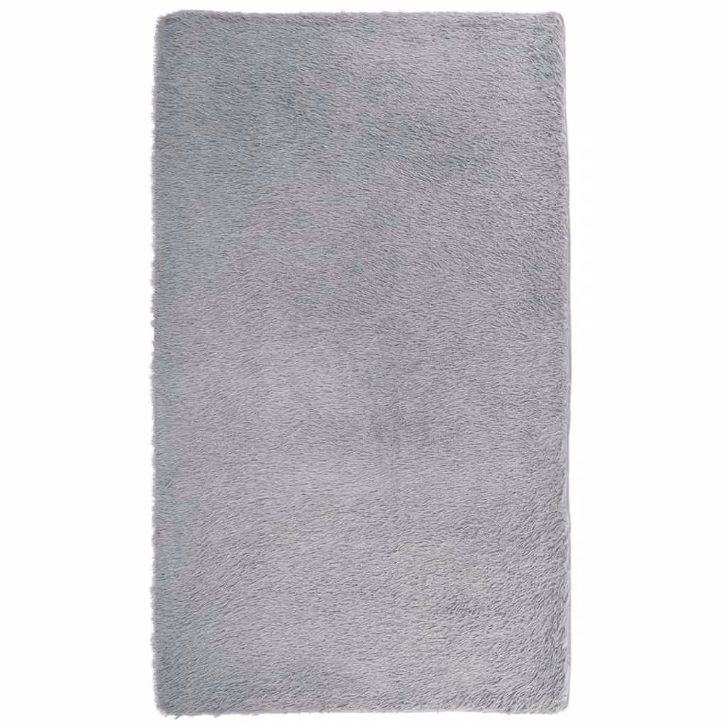Berkfield Home Navarra Shaggy High Pile Rug in Silver Grey, W: 60 cm x L: 100 cm – 1