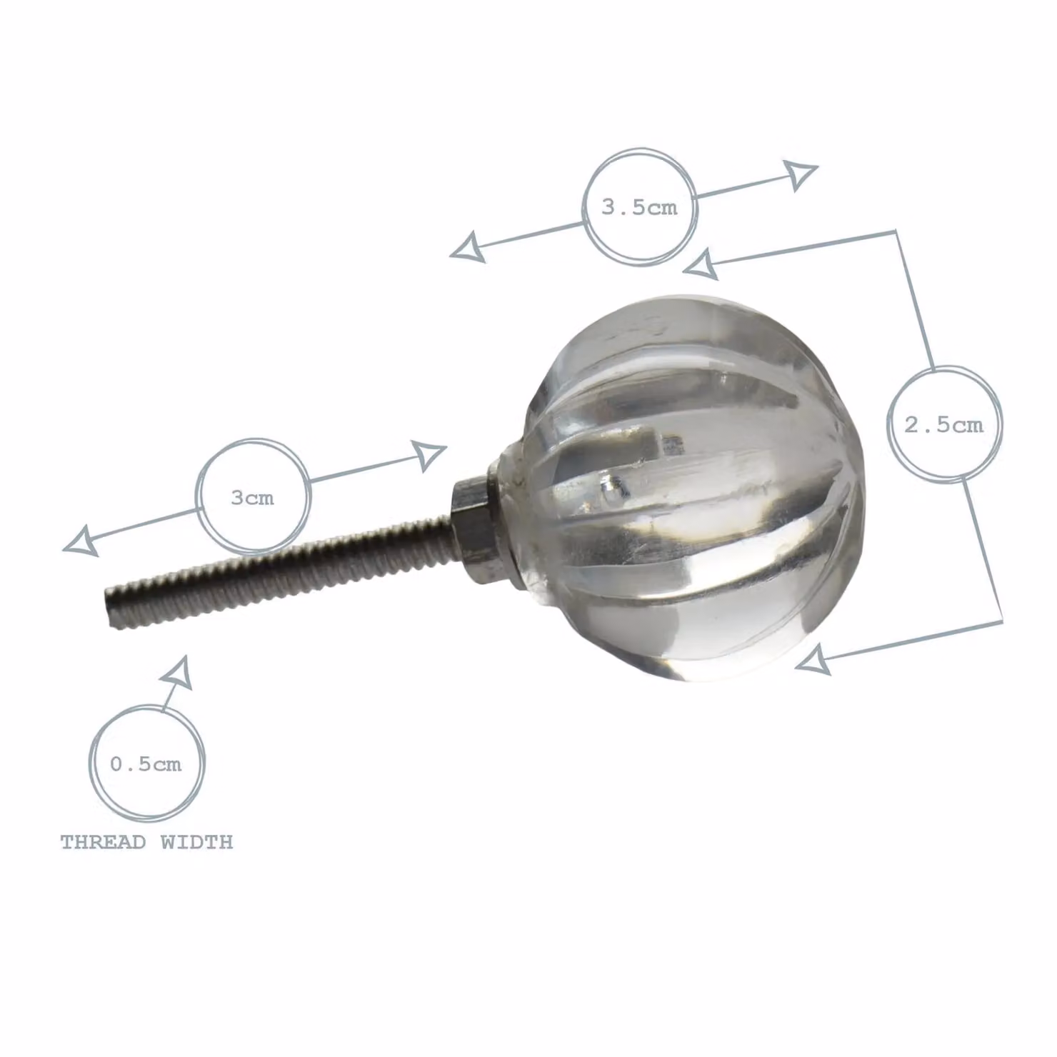 Nicola Spring Transparent Glass Cabinet Knobs, Pack of 24 – 2