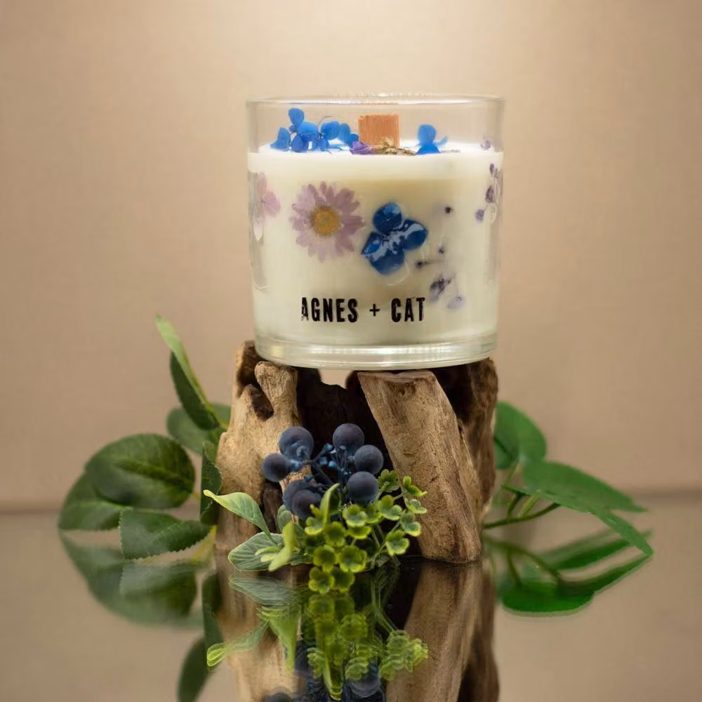 Serenityy Moorland Botanical Soy Candle, 350g, Floral and Woody Scent in a Clear Glass Jar – 2