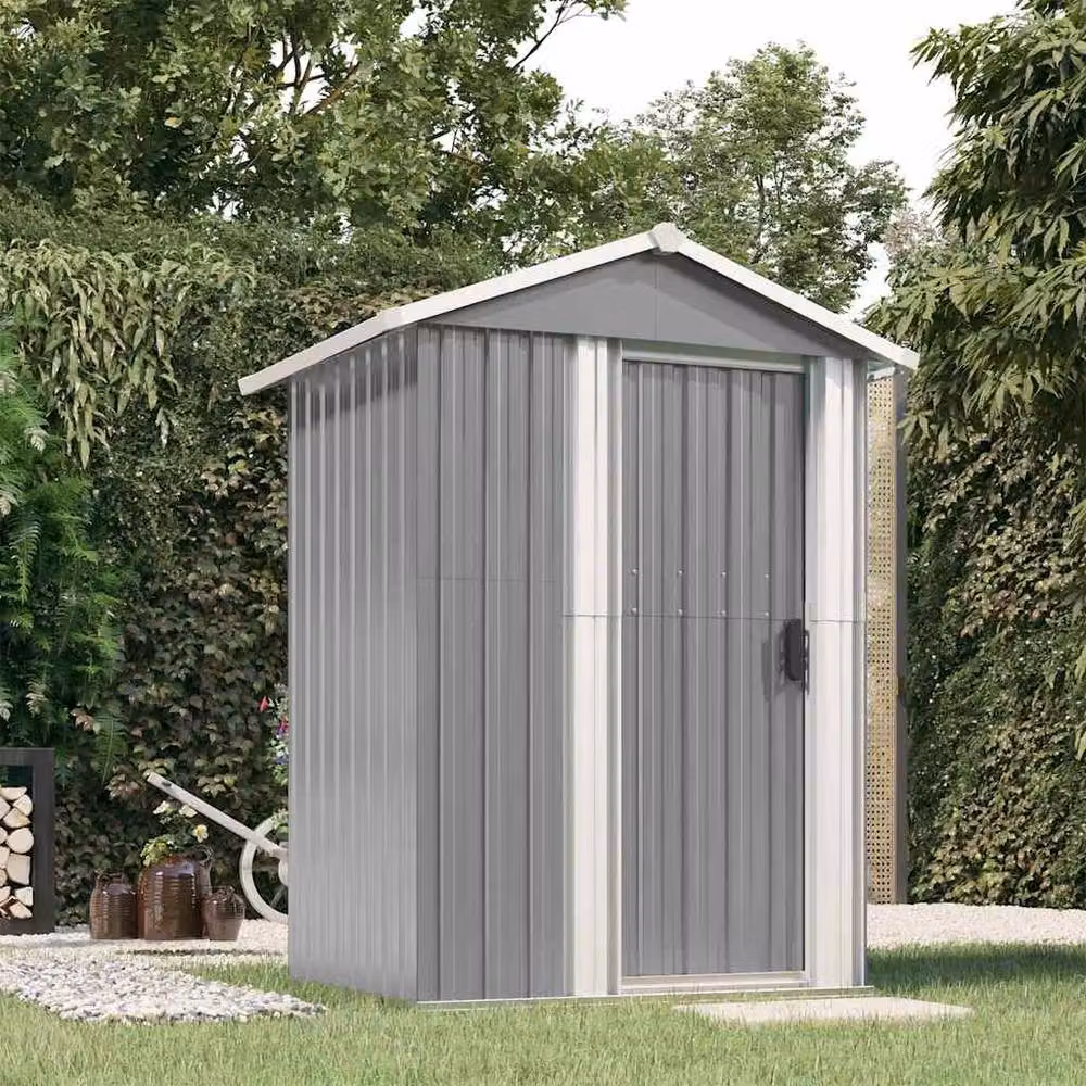 Berkfield Home Garden Shed in Grey Galvanised Steel, W/D/H: 126 x 97.5 x 177 cm – 2