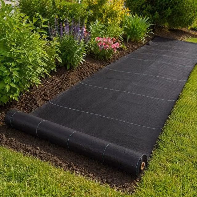 STILVORA Black Weed Control Membrane for Ornamental Gardens and Ground Cover, 1 x 50 m