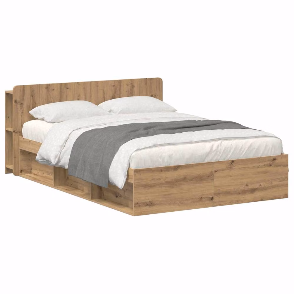 Berkfield Home Artisan Oak Bed Frame with Storage Drawers, Brown, W/D/H: 150 x 200 cm – 2