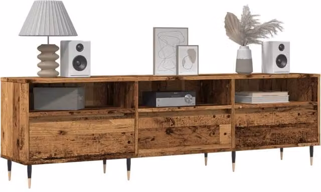 Berkfield Home Industrial TV Cabinet in Brown Old Wood, W/D/H: 150 x 30 x 44.5 cm – 1