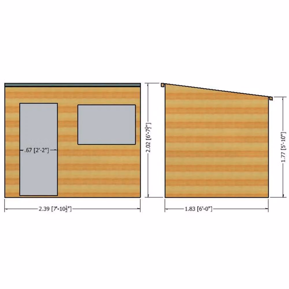 Shires Pent Single Door Tongue and Groove Garden Shed Workshop in Brown – 2