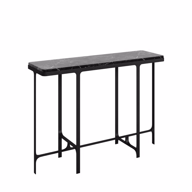 Dome Deco PALMA Art Deco Marble Console Table in Black