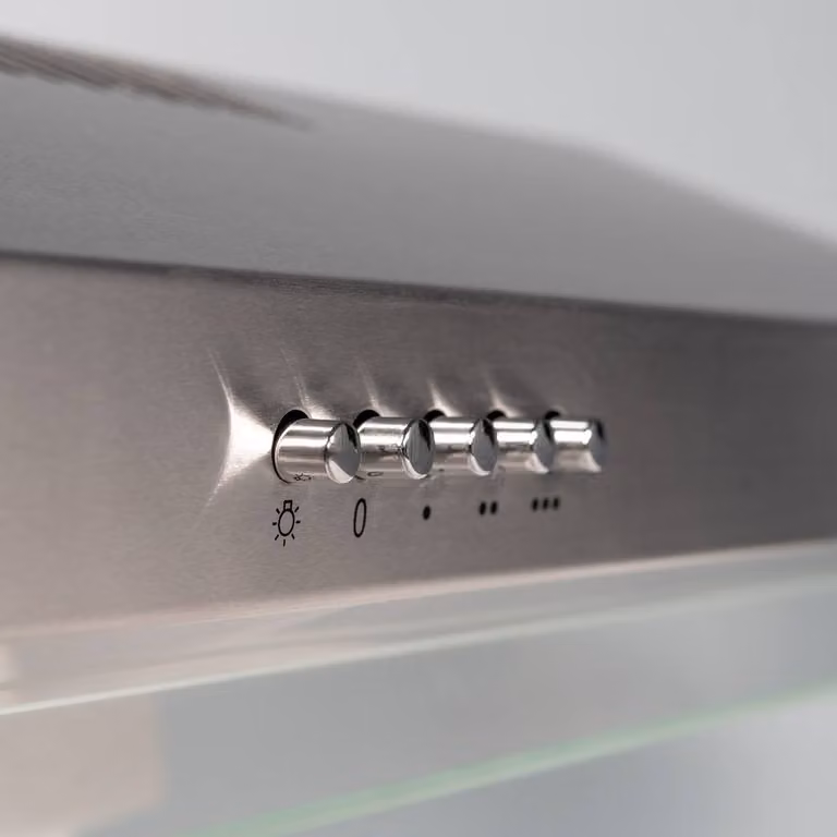 SIA Silver Visor Cooker Hood Extractor Fan with Activated Carbon Filter, W/D/H: 60 x 50 x 32 cm