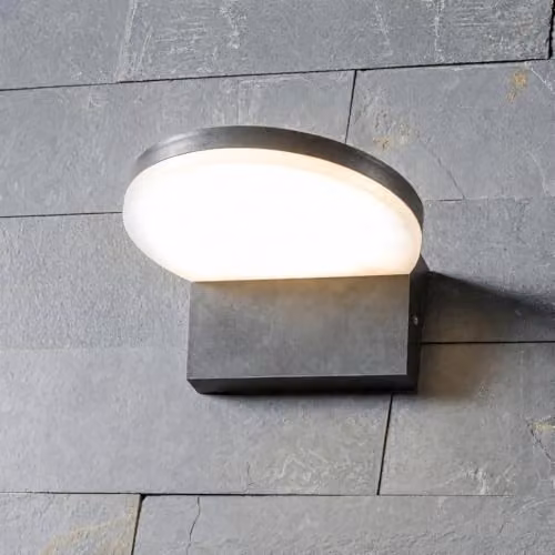 CGC Lighting Black Round LED Outdoor Wall Light with 4000k Natural White Up and Down Lighting IP65