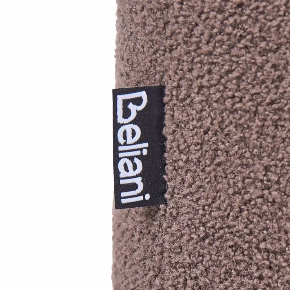 Wyld and Coco Brown Bouclé Pouffe Ottoman with Wooden Legs – 4