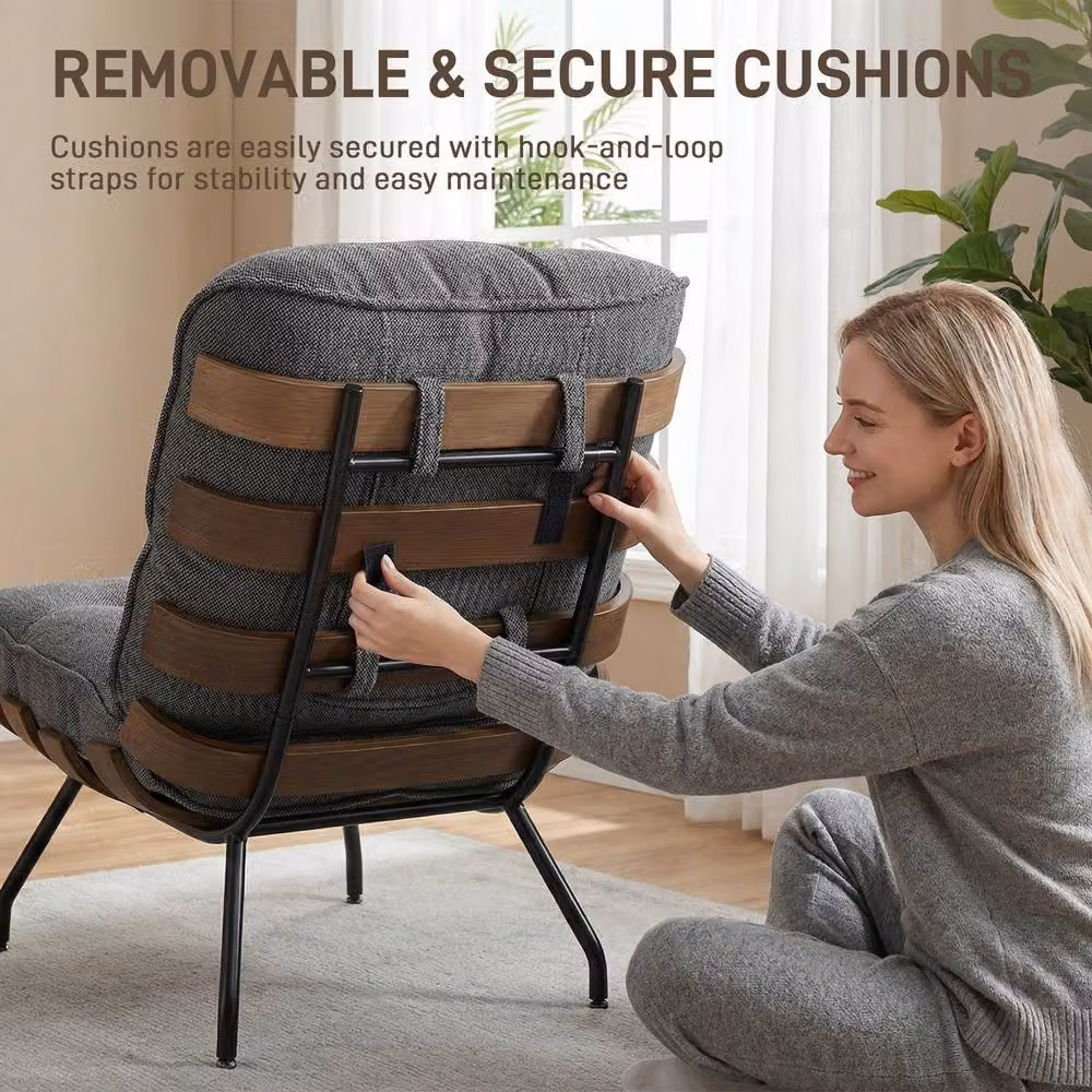 STILVORA Modern Tub Accent Chair with Armrests in Grey and Black – 7