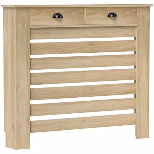 HOMCOM Radiator Cover with Drawer in Oak, H 95.5 x W 111 x D 19 cm – 1