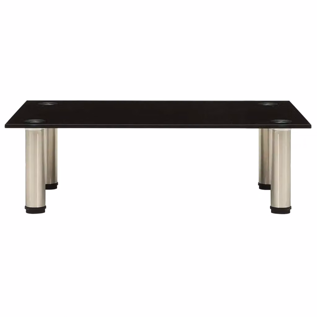 Berkfield Home Modern Black TV Stand with Tempered Glass and Metal, W/D/H: 60 x 35 x 17 cm – 2