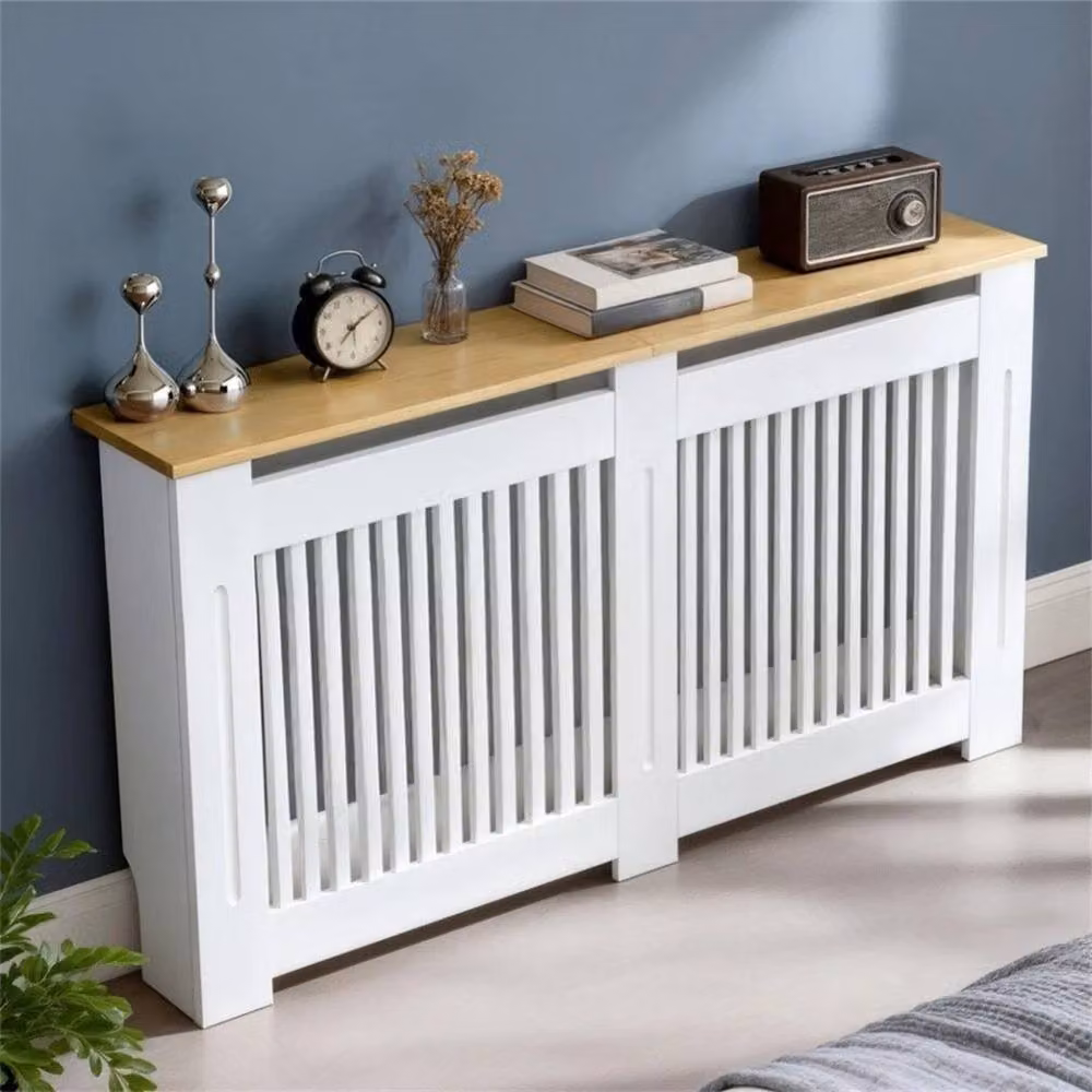 SPETLEK Vertical L High Radiator Cover in White, W/D/H: 152 x 20 x 83 cm – 3