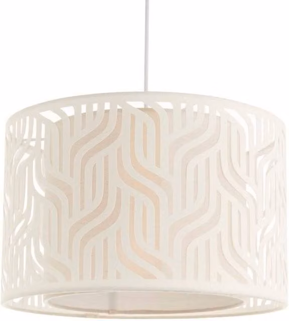First Choice Lighting Mylo Beige Fabric Round Ceiling Canopy, Diameter: 35 cm – 1