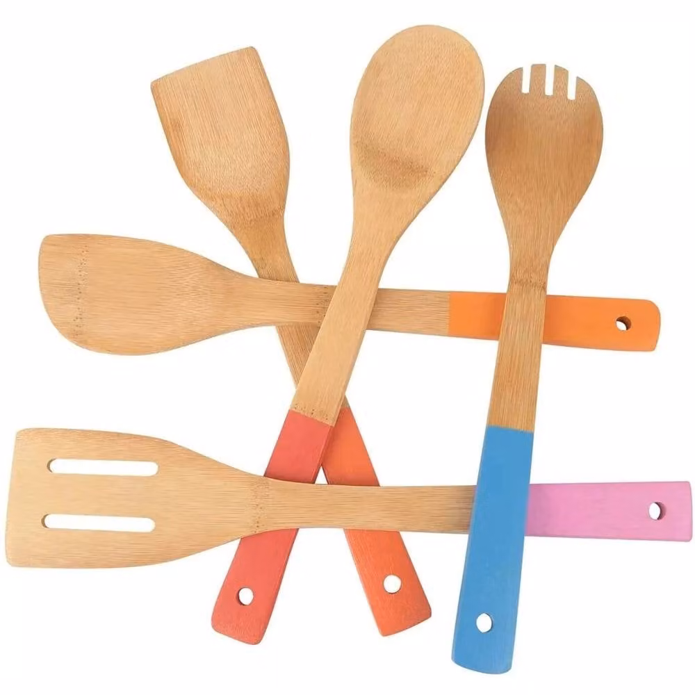 Kelvenix Brown and Multicolour Plastic Kitchen Cooking Utensils Turner Set