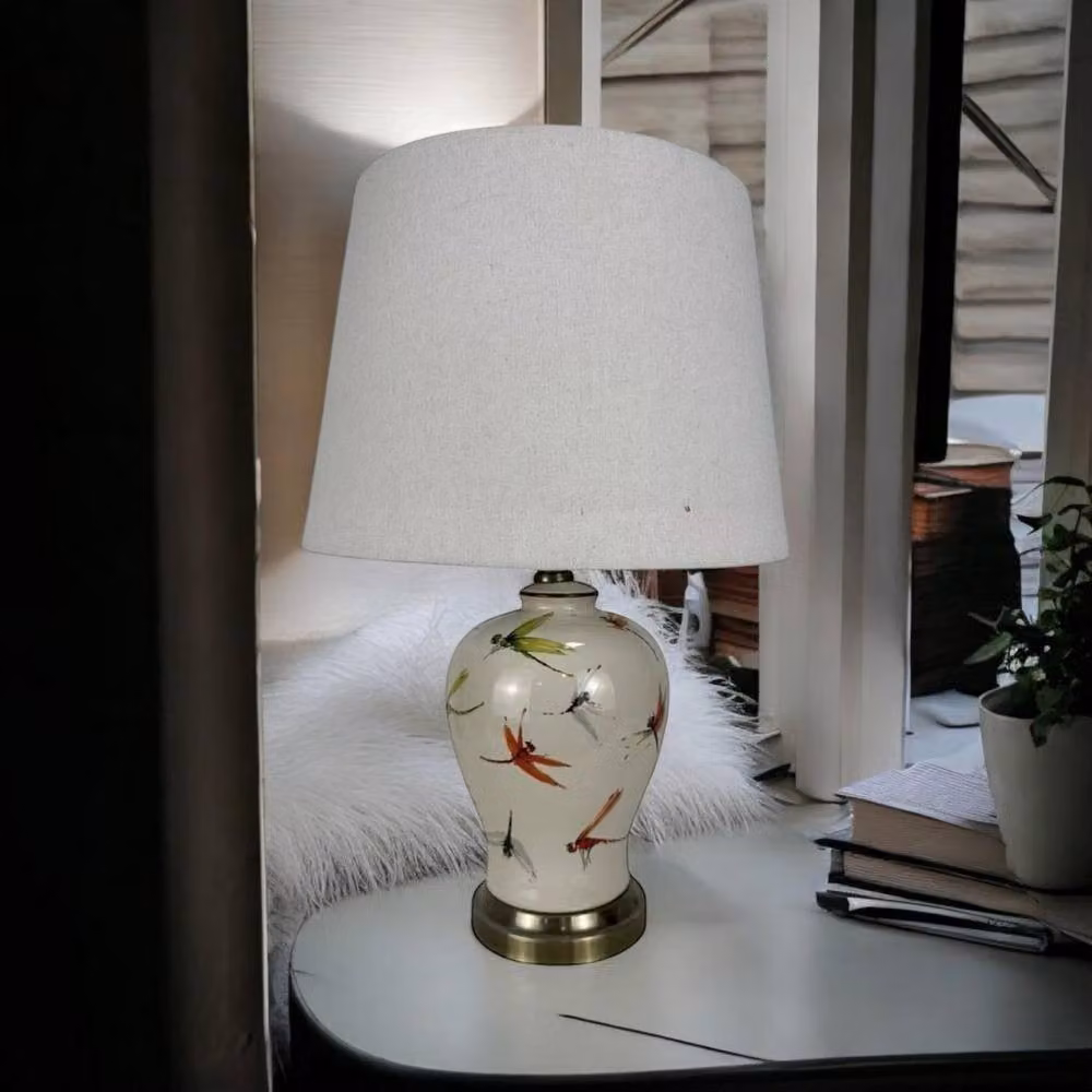 Minster Ceramic Table Lamp with Shade in White, W16 x D16 x H37 cm – 2
