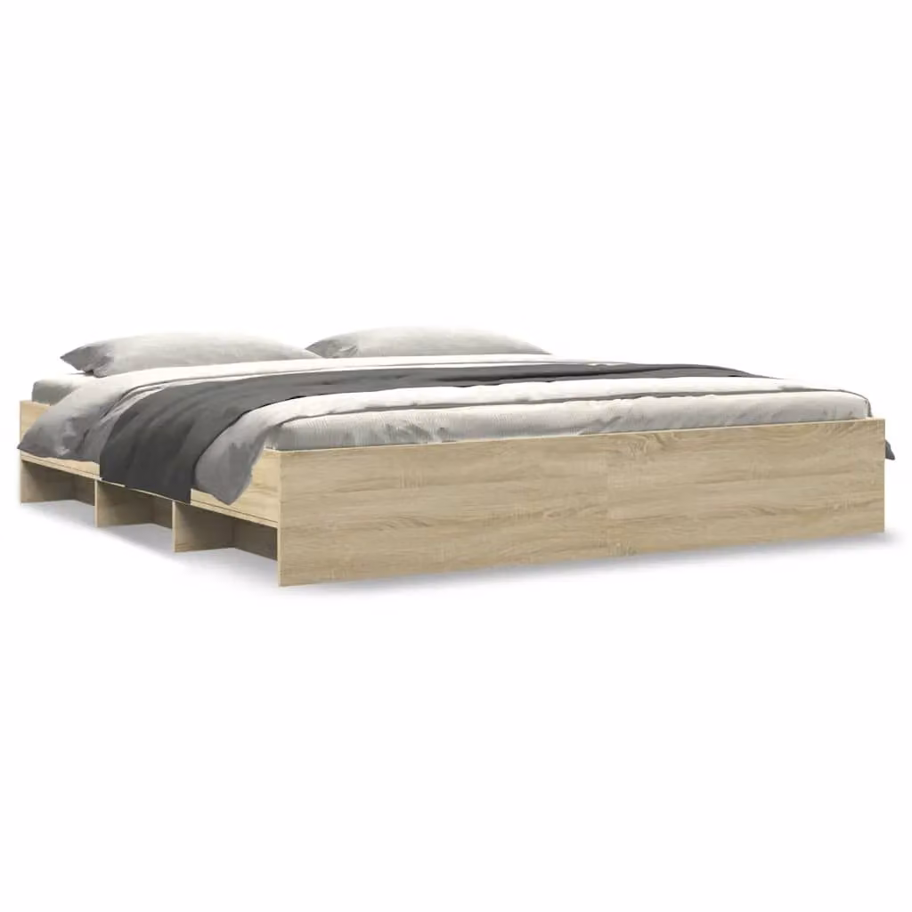 Berkfield Home Super King Bed Frame in Sonoma Oak Brown, Engineered Wood, 180 x 200 cm – 2