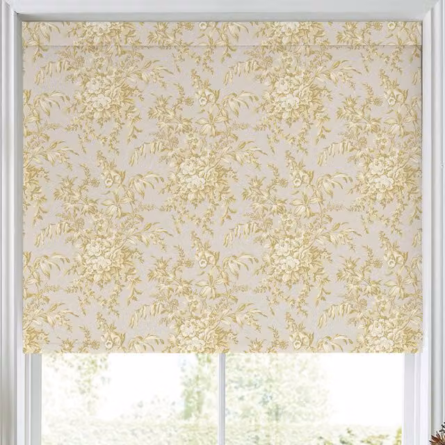 Laura Ashley Picardie Gold Semi-Transparent Floral Made to Measure Roller Blind