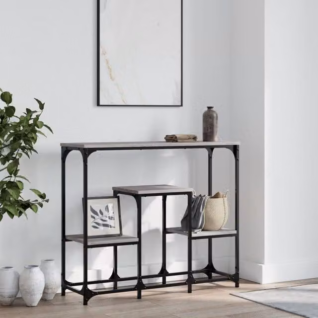 Berkfield Home Console Table in Grey Sonoma, W: 89.5 cm, D: 28 cm, H: 76 cm